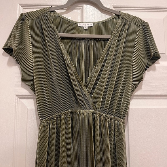 Baltic Born Athena - Sage Green Pleated Maxi Dress, Size Small - Picture 3 of 5